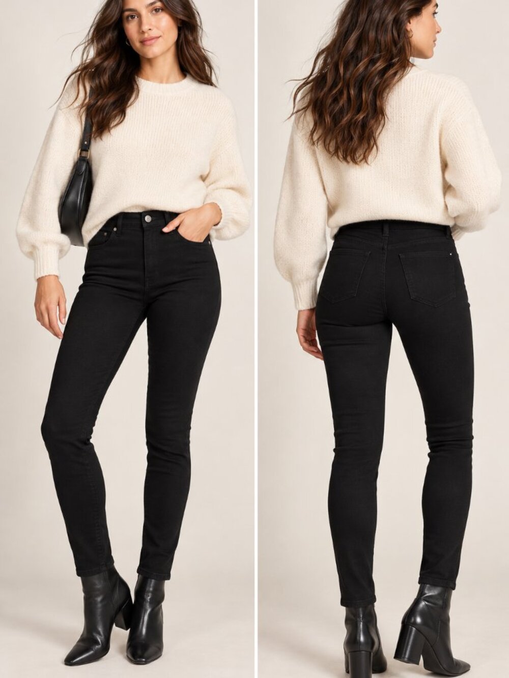 Everlane The Way-High Skinny Jeans Black Organic Cotton Size 27 NWT